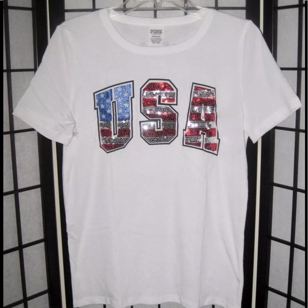 Victoria Secret Pink USA Bling Shirt